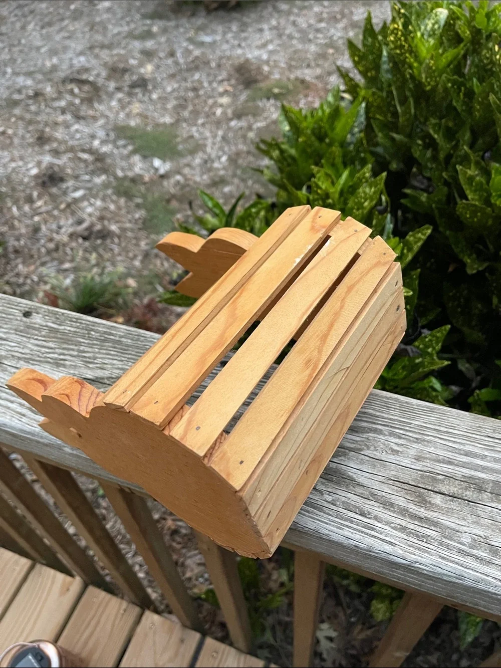 Wooden Bunny Rabbit Basket Crate with Handle